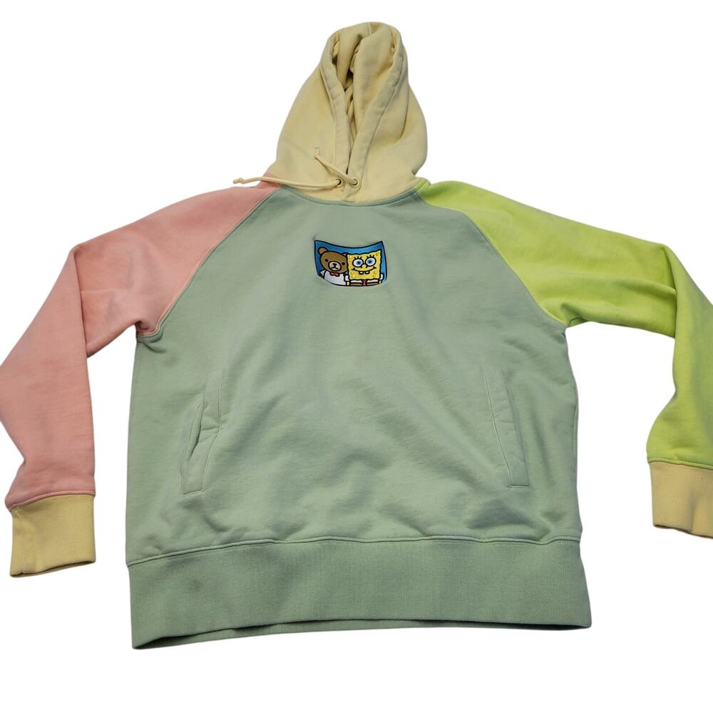 Teddy Fresh Spongebob colorblock hoodie neon pastel green